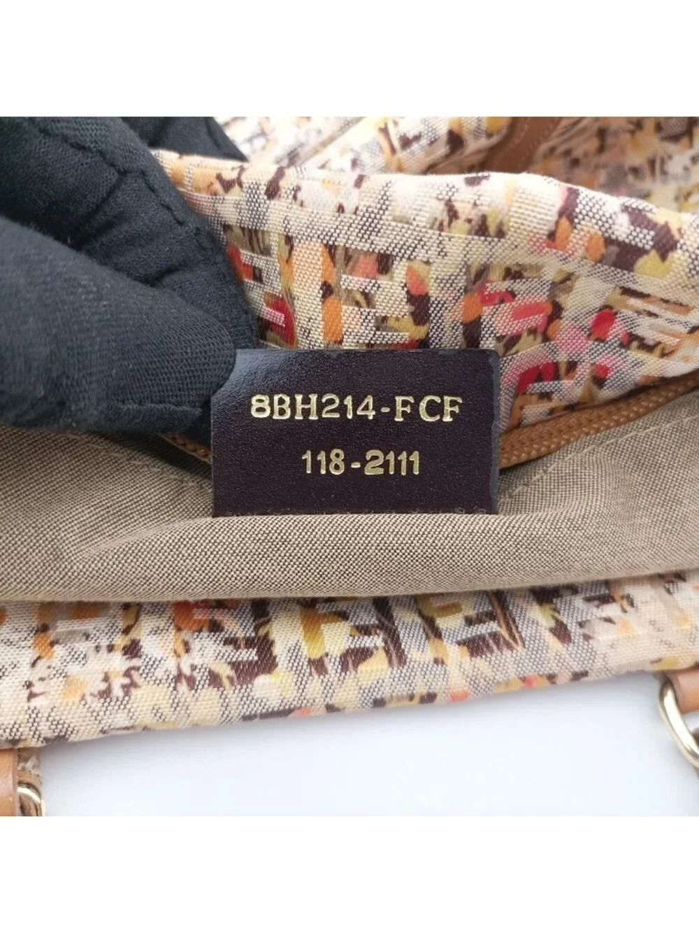 Fendi Zucchino Pattern Brown Multicolor Canvas Handbag